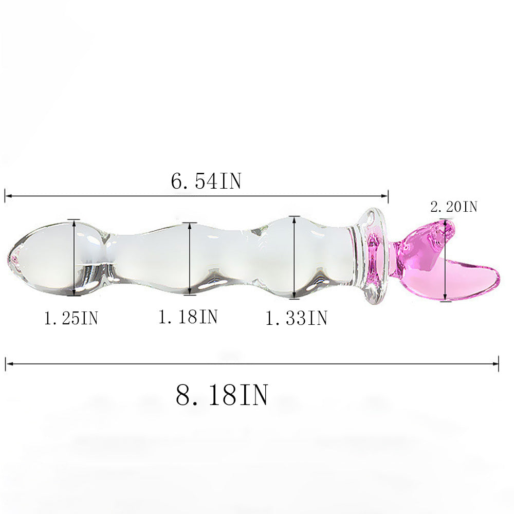 Pull Beads Crystal Glass Dildo Masturbator Butt Plug