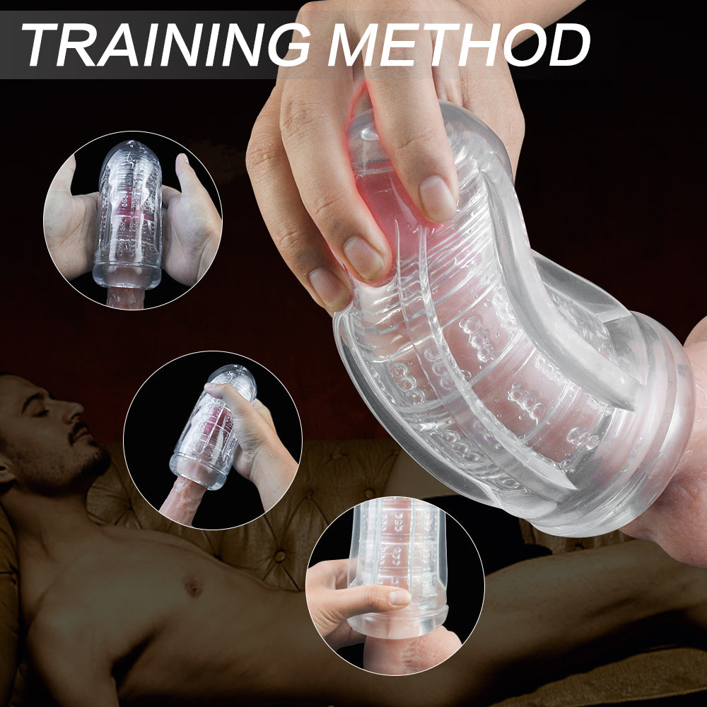 Zengrip Transparent Penis Sleeves Manual Silicone Male Masturbator for Penis Stimulation Training
