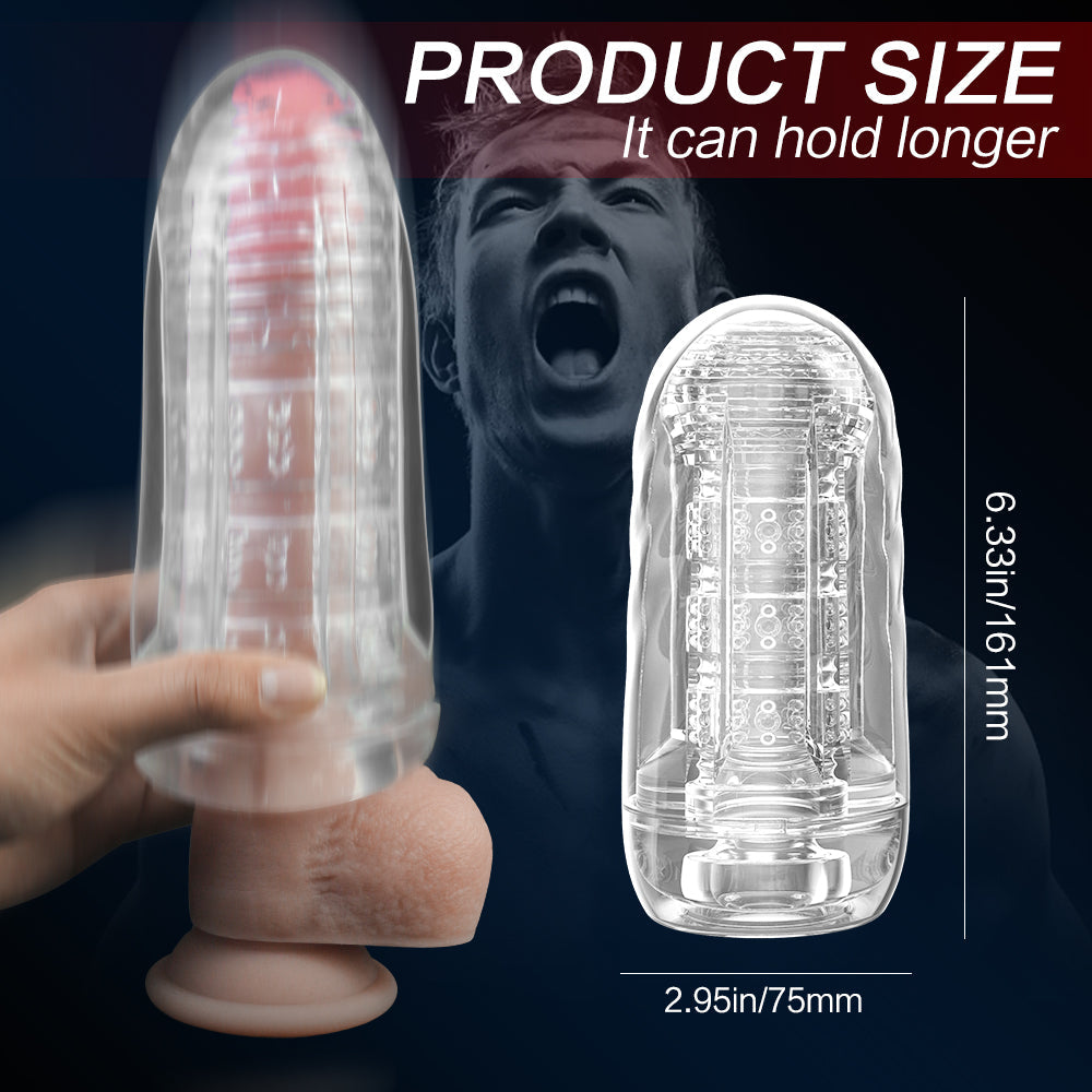 Zengrip Transparent Penis Sleeves Manual Silicone Male Masturbator for Penis Stimulation Training