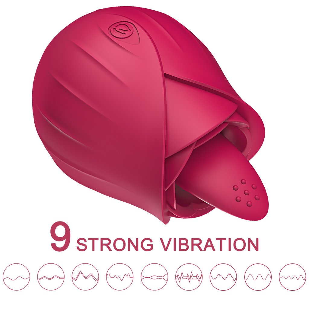 Vibrating Tongue Rose Vibrator Clitoral Stimulation Female Masturbator