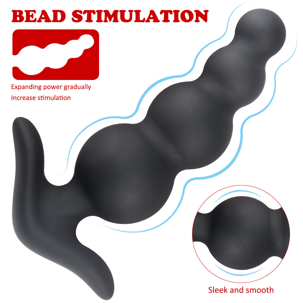 Silicone Pull Bead Back Court Anal Plug