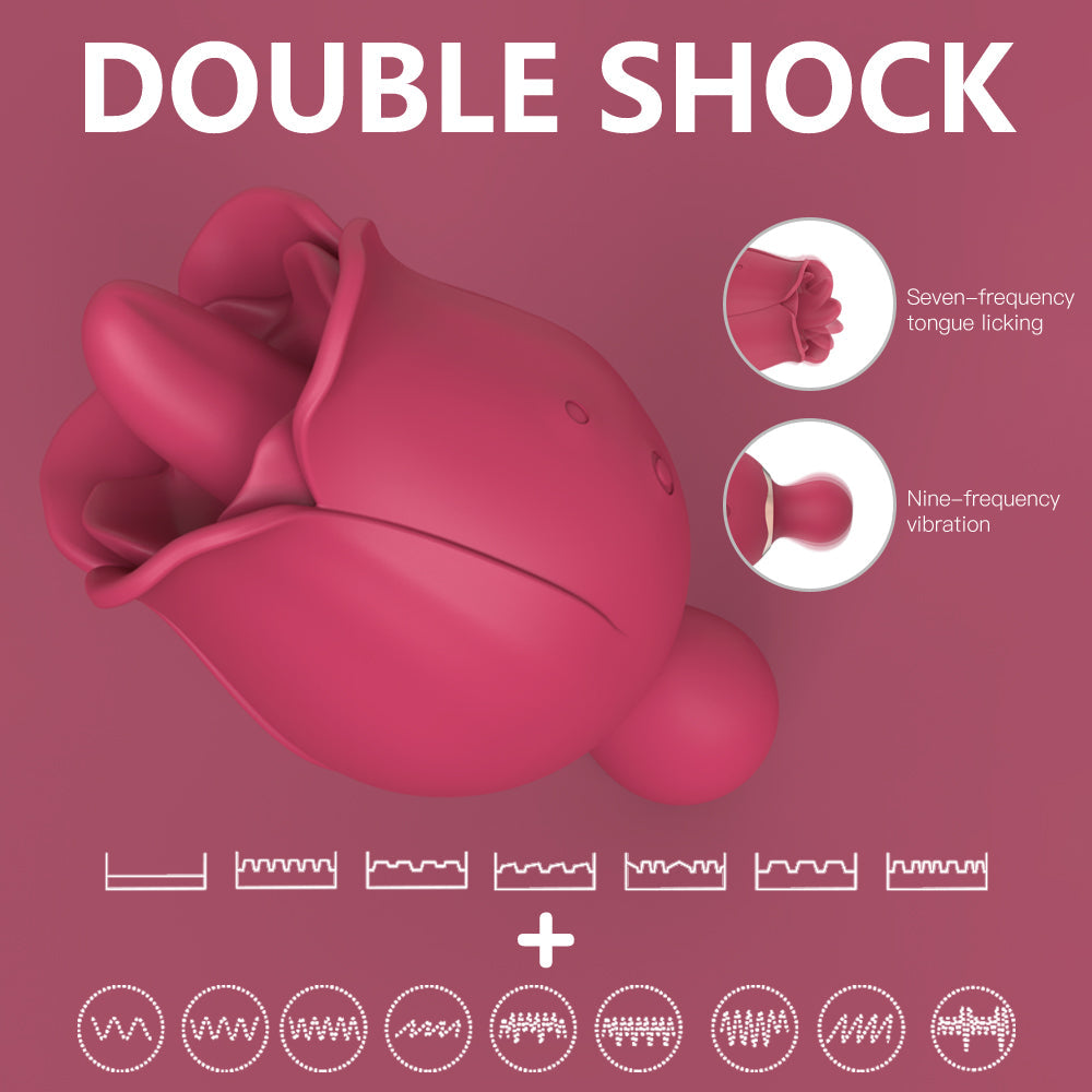 9 Frequency Rose Vibrators Vibrating Tongue Clitoris Stimulator