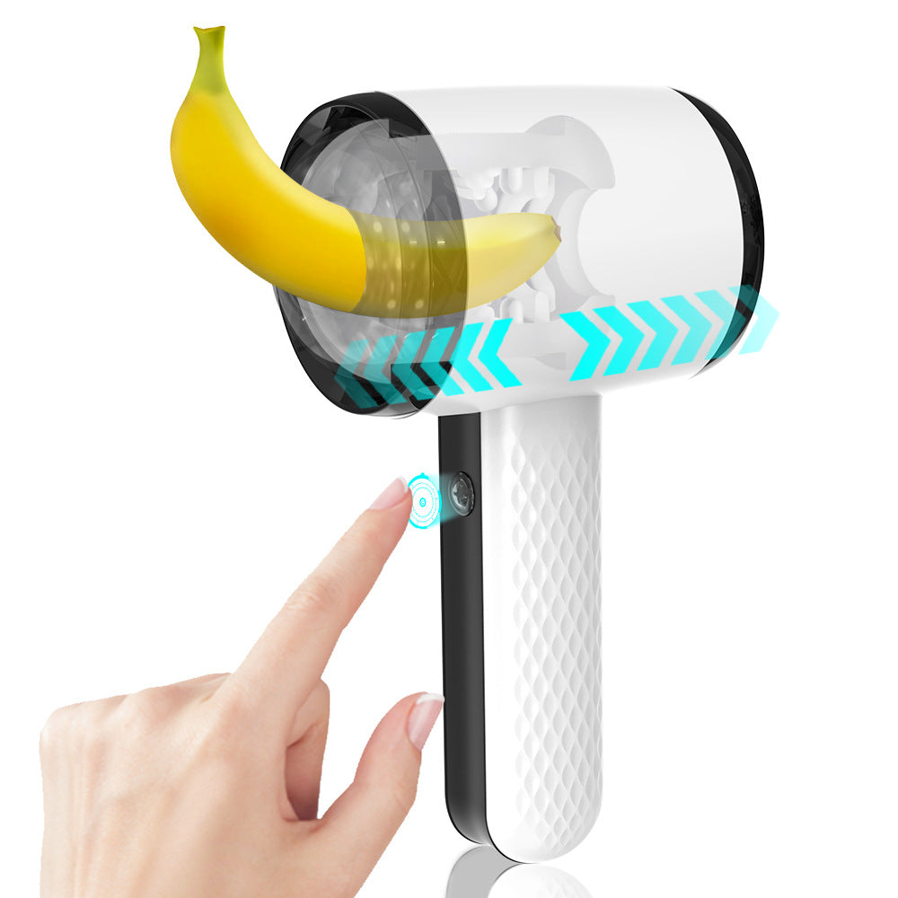 Hair Dryer Handheld Male Masturbator Penis Sleeves with 6 Vibration Sucking Penis Trainer