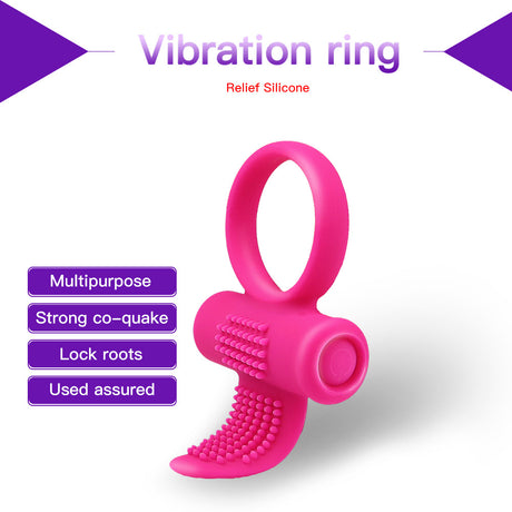 Silent Massage Waterproof Silicone Vibrator Lock Ring