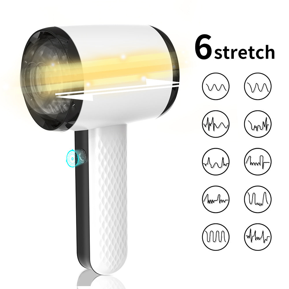 Hair Dryer Handheld Male Masturbator Penis Sleeves with 6 Vibration Sucking Penis Trainer