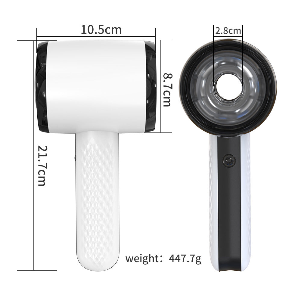 Hair Dryer Handheld Male Masturbator Penis Sleeves with 6 Vibration Sucking Penis Trainer