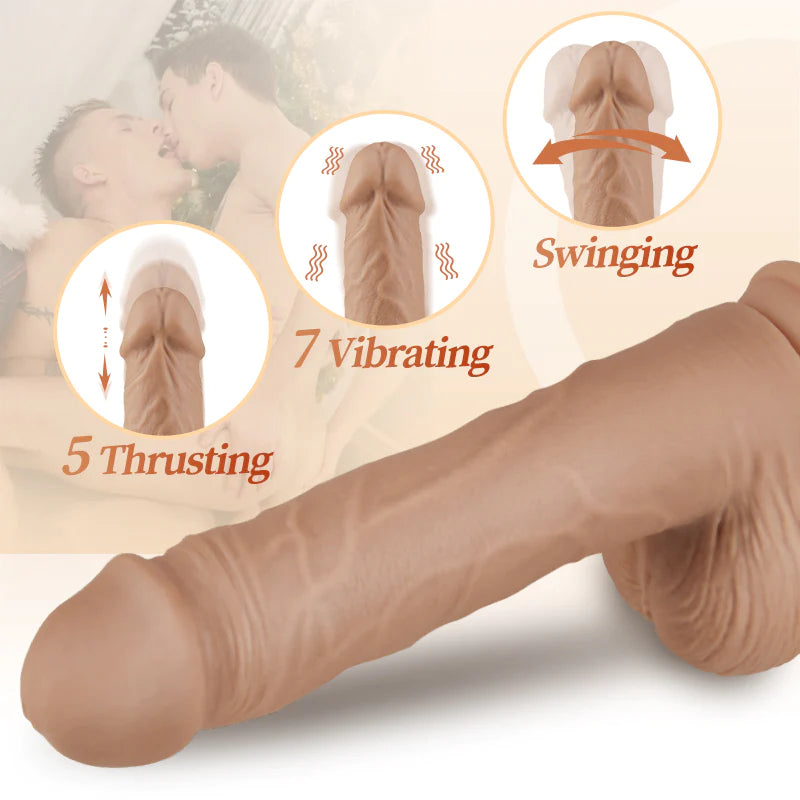 5 Telescoping 7 Vibrating Swinging Lifelike Huge Dildo