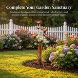 Flamed Copper Three Calla Lilies Garden Stake with Bells