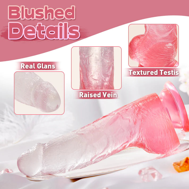Crystal Jelly Dildo With Strong Suction Cup Huge Dildo 8 Inch