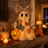 🔥 50% OFF TODAY - 👻🎃 Vintage Patchwork Ghost Decor(✨ LED Pumpkin Lantern}