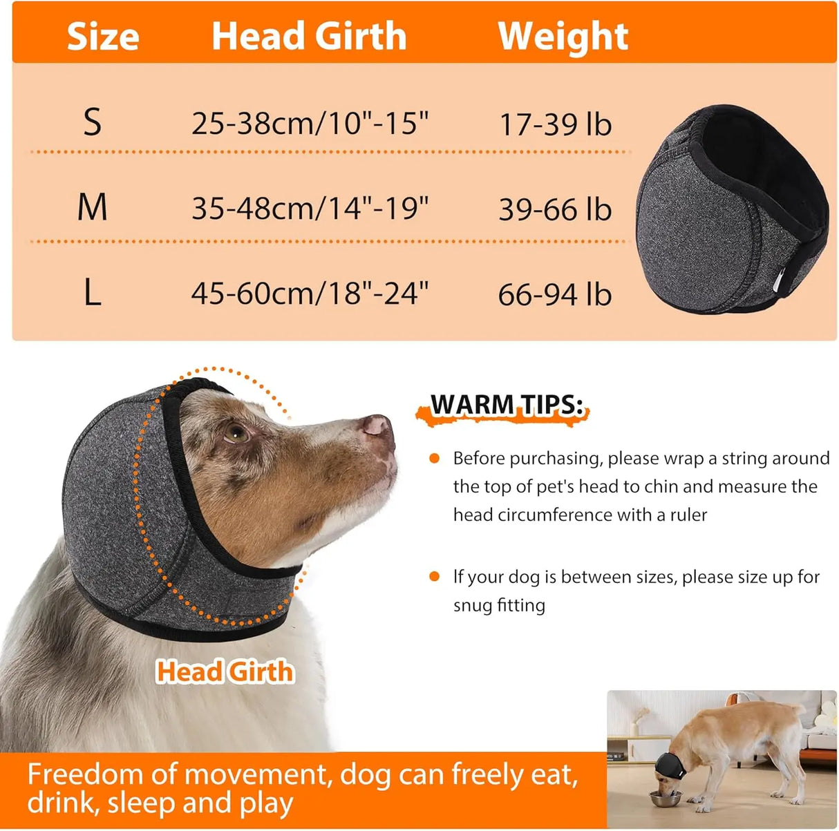 Vexroan Dog Calming Ear Wrap-2 PCS