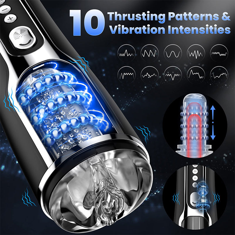 10 Telescopic & Vibrating Fully Automatic Male Masturbation Cup