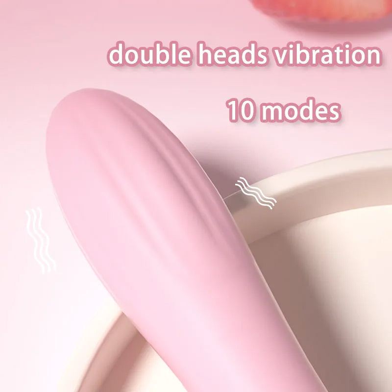 10 Vibration Modes Heated Double-Headed Female Masturbator