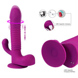 Rotating and Thrusting Suction Cup Rabbit-Style Dildo