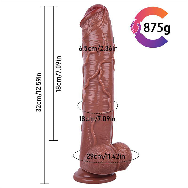 12.5 Inch Large Girth Realistic Suction Cup Dildo