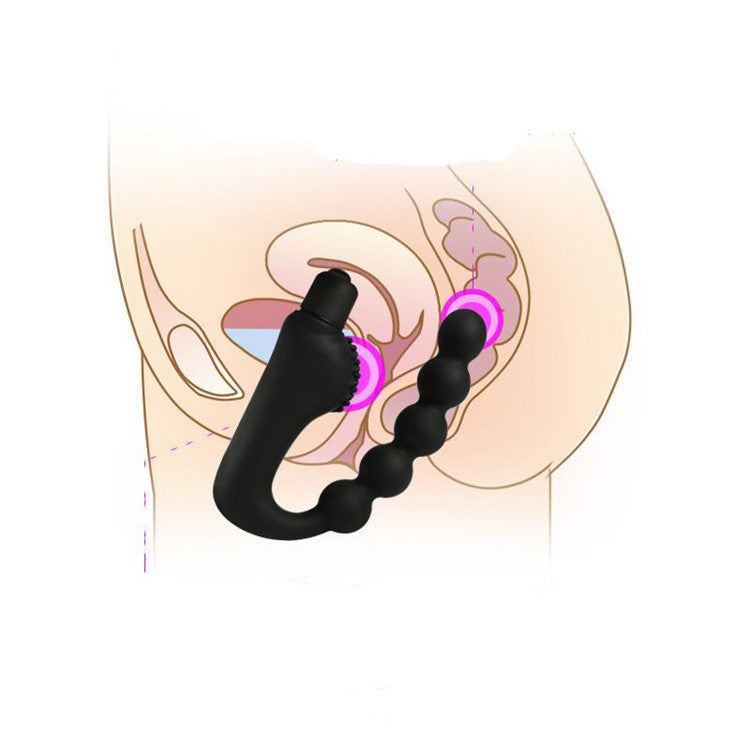 Vibrating Pull Bead Anal Plug Male Prostate Massager