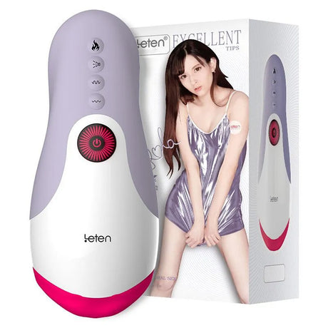 Leten 10 Vibrator Sucking Male Masturbator with Realistic Tongue Licking Blowjob Simulator