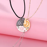 Best Friend Sun Moon Star Puzzle Pendant Necklaces