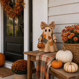 🔥 50% OFF TODAY - 👻🎃 Vintage Patchwork Ghost Decor(✨ LED Pumpkin Lantern}
