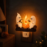 Ghost Campfire Halloween Plug-In Night Light