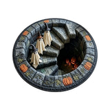 3D Haunted Stairway Round Halloween Rug