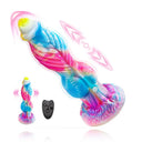 Dildo de fantasía 3 en 1 con vibración telescópica y penetración a distancia