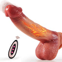 Dildo realista vibratorio de 9 funciones, con empuje, movimiento y calefacción