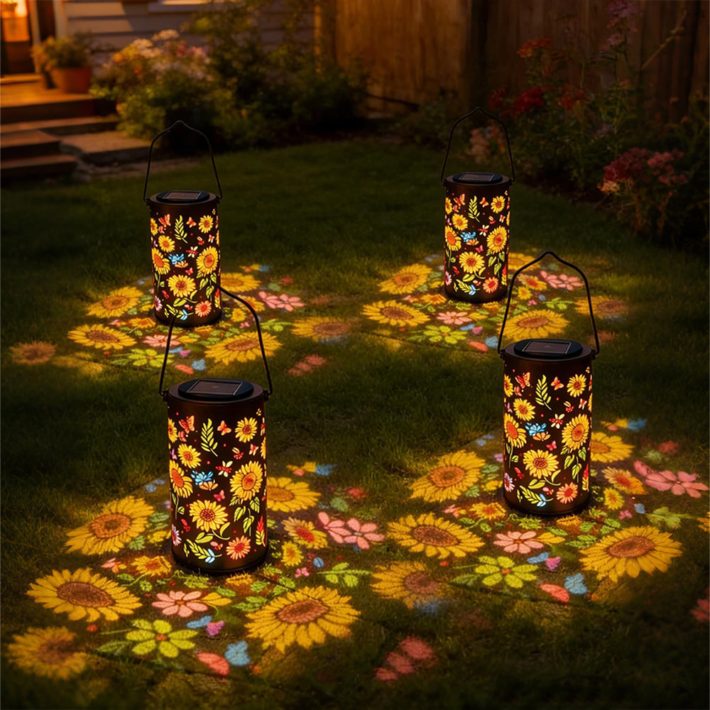 Colorful Sunflower Glow Solar Garden Lantern