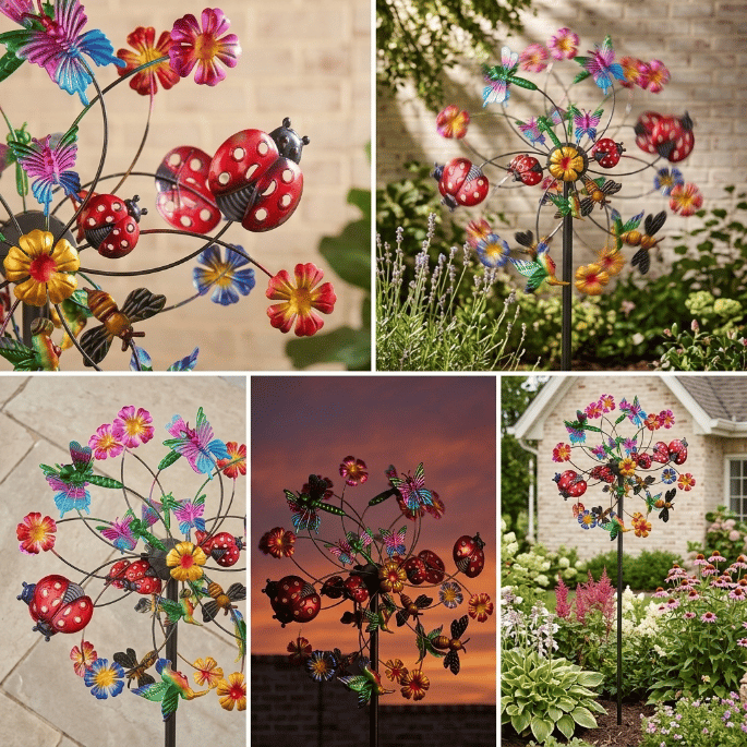 ☀️🌀Outdoors Wind Spinners with Decorative Flowers🌸