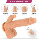 4 in 1 Clitoral Stimulation Suction Cup Realistic Dildo