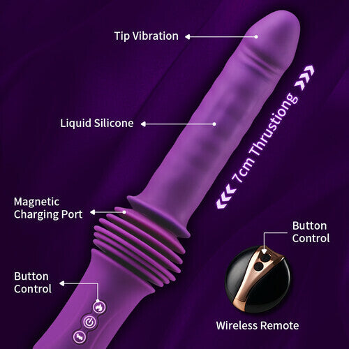 Adjustable Heating Thrusting Vibrating Dildo