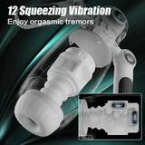 Showeggs-7 Telescopic Squeeze + 12 Vibrating Masturbator Masturbation Cup