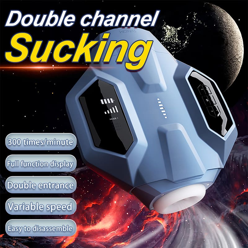 2024 New Galaxy Battleship Telescopic Clip Men's Smart Dual Channel Male Masturbator