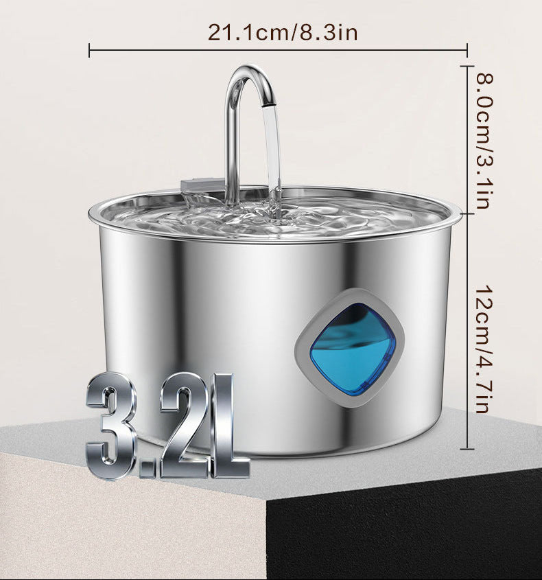 Vexroan Stainless Steel Cat/Dog Water Fountain