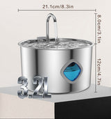 Vexroan Stainless Steel Cat/Dog Water Fountain