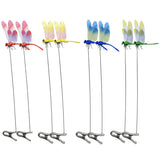 8 Pack 3D Dragonfly Garden Stakes Decor