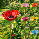 💖Garden Flower Bird Waterer🎁Handmade Metal Flower Garden Stake🐦