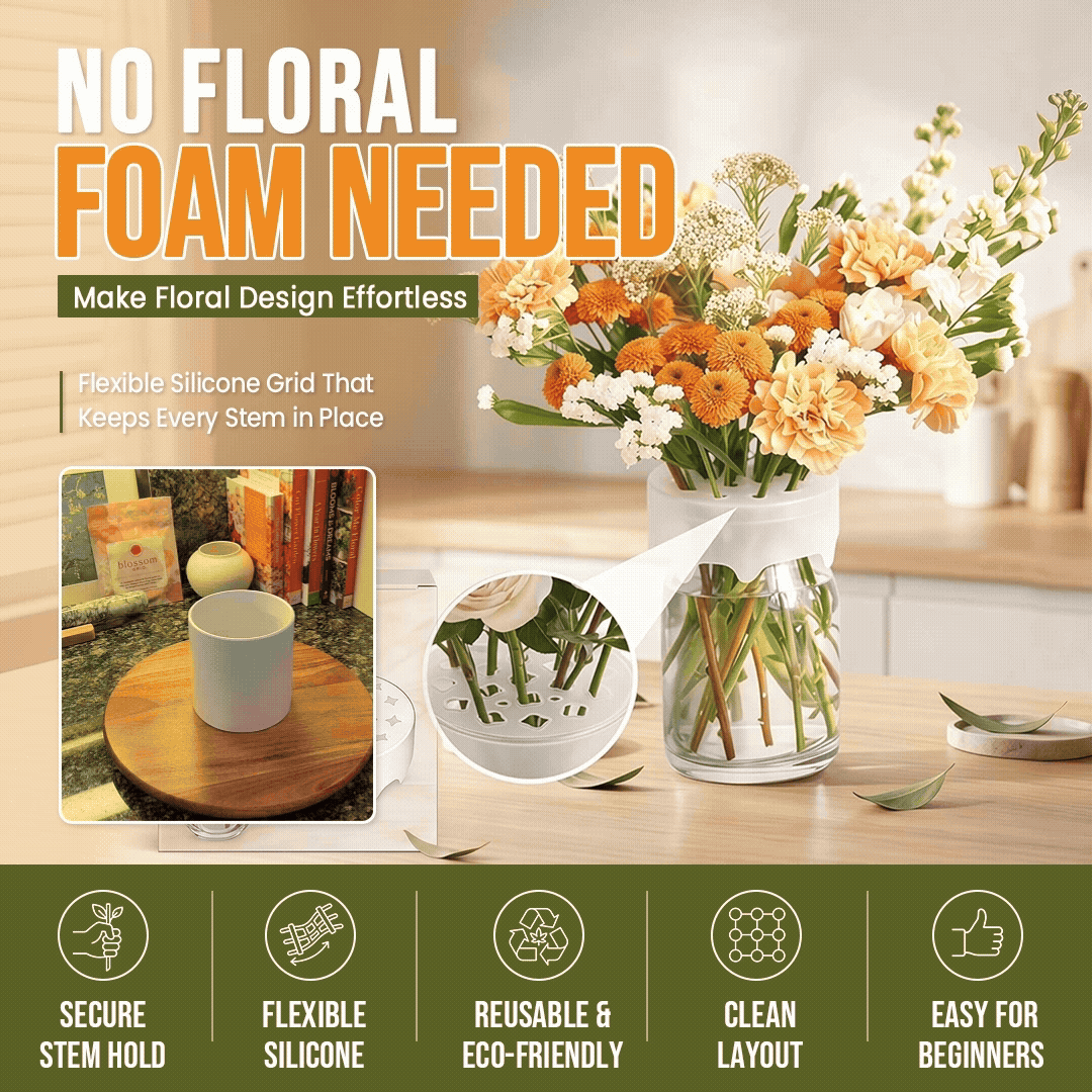 Silicone Blossom Grid Flower Arranger 3 Pack