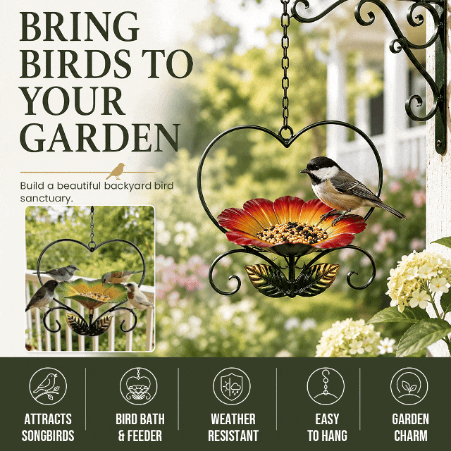 Heart-Shaped Flower Bird Feeder