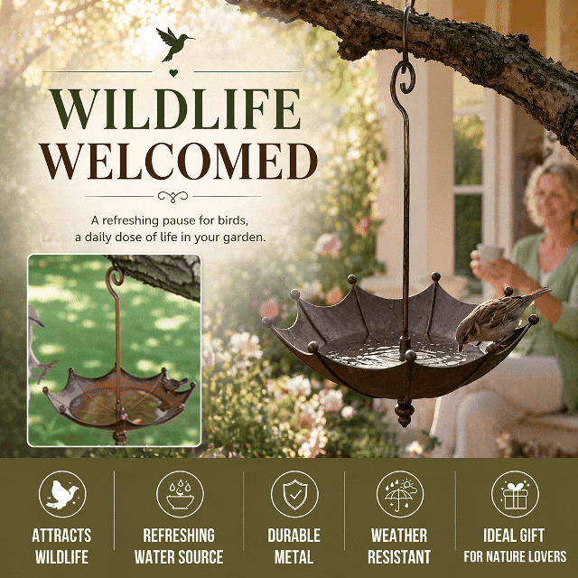 Hanging Bird Feeder & Bird Bath