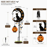 👻 Solar Halloween Garden Stake Light with Black Cat & Pumpkin
