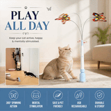 Spinning Butterfly Cat Wand Interactive Cat Teaser Toy
