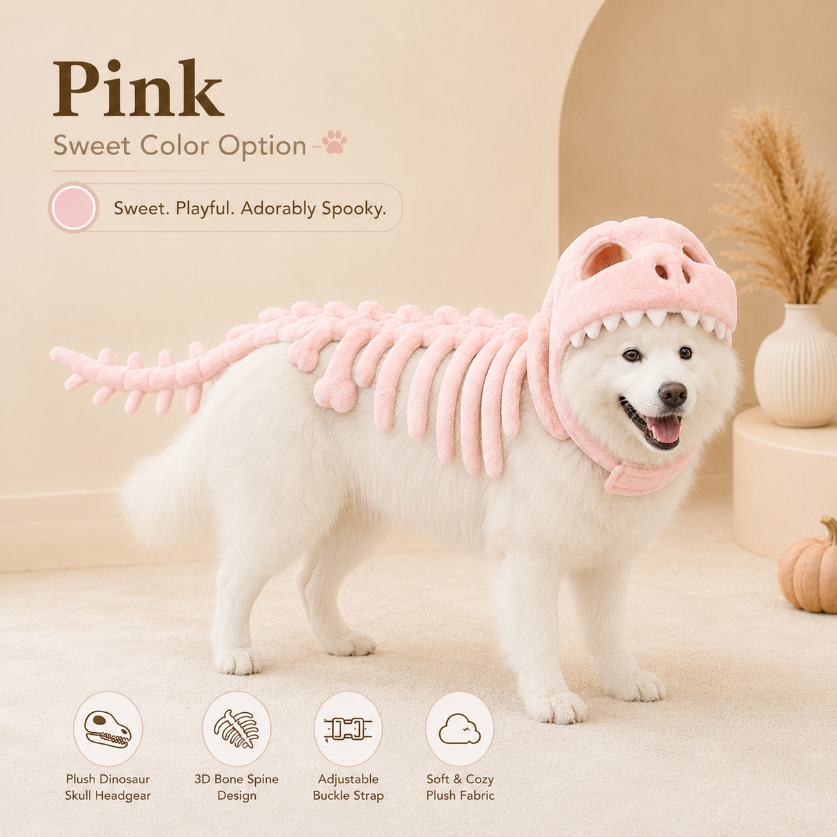 Glow Dinosaur Skeleton Pet Costume
