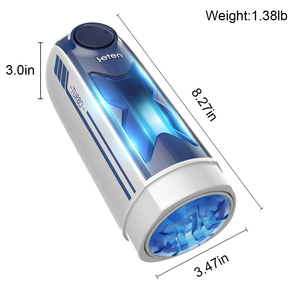 Leten Fury 10 Telescoping Vibration Intelligent Chip Control Male Masturbator with Moaning & Heating Function