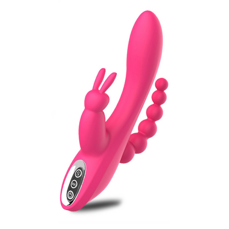 Double-Headed 3-Point Multi-Frequency Vibrating Masturbator