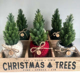 Mini Faux Christmas Tree Knitted Planter Christmas Ornaments