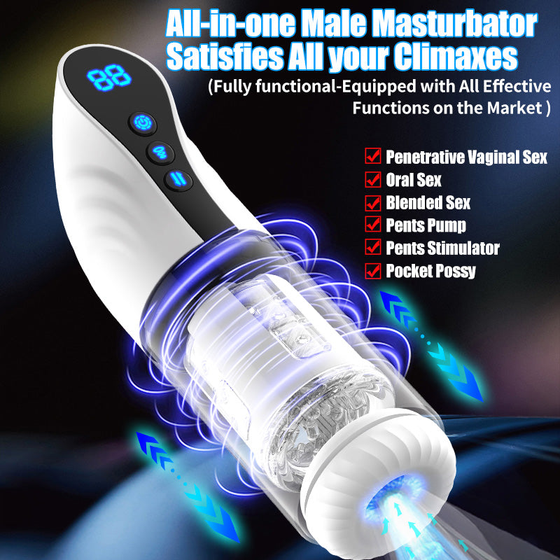 2 In 1 Fully Automatic LCD Telescopic Rotating Male Airplane Cup