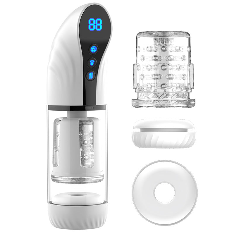 2 In 1 Fully Automatic LCD Telescopic Rotating Male Airplane Cup