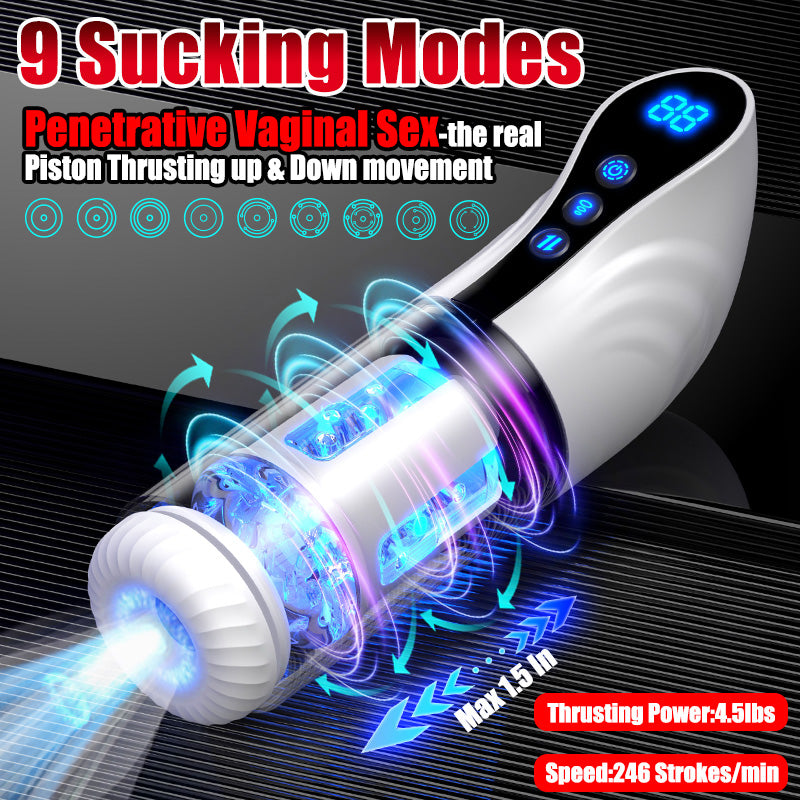 2 In 1 Fully Automatic LCD Telescopic Rotating Male Airplane Cup