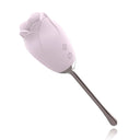 Vibrador con forma de rosa de doble estimulación con vibrador de lengua